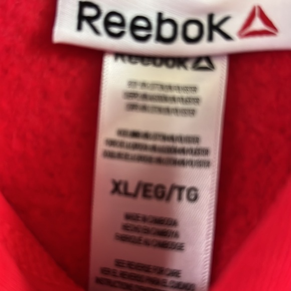 Reebok Hoodie/ Sweatshirt Red and Black with Front Pocket - Picture 3 of 4